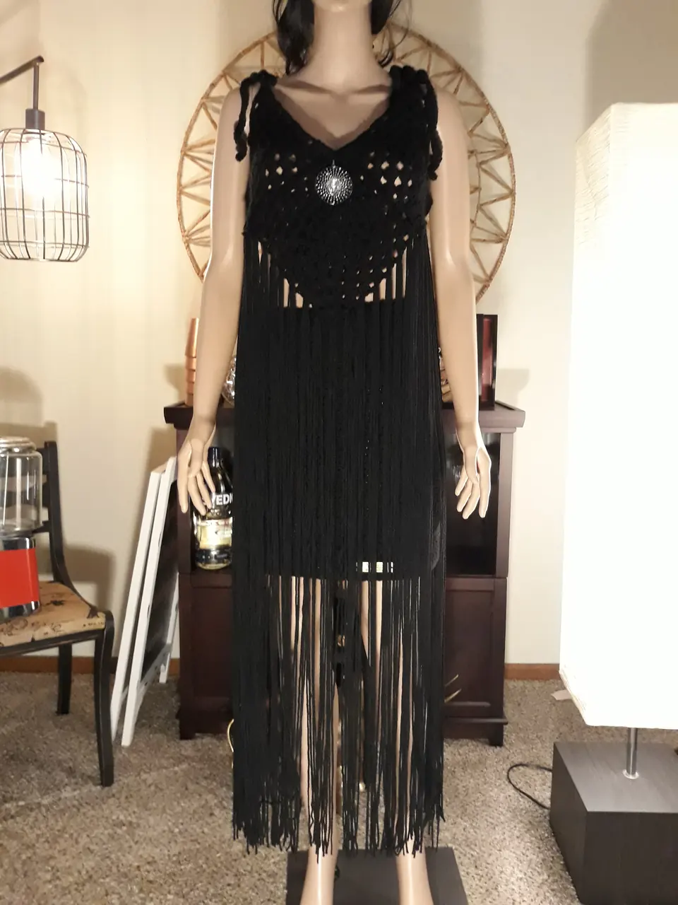 Black Fringe Dress