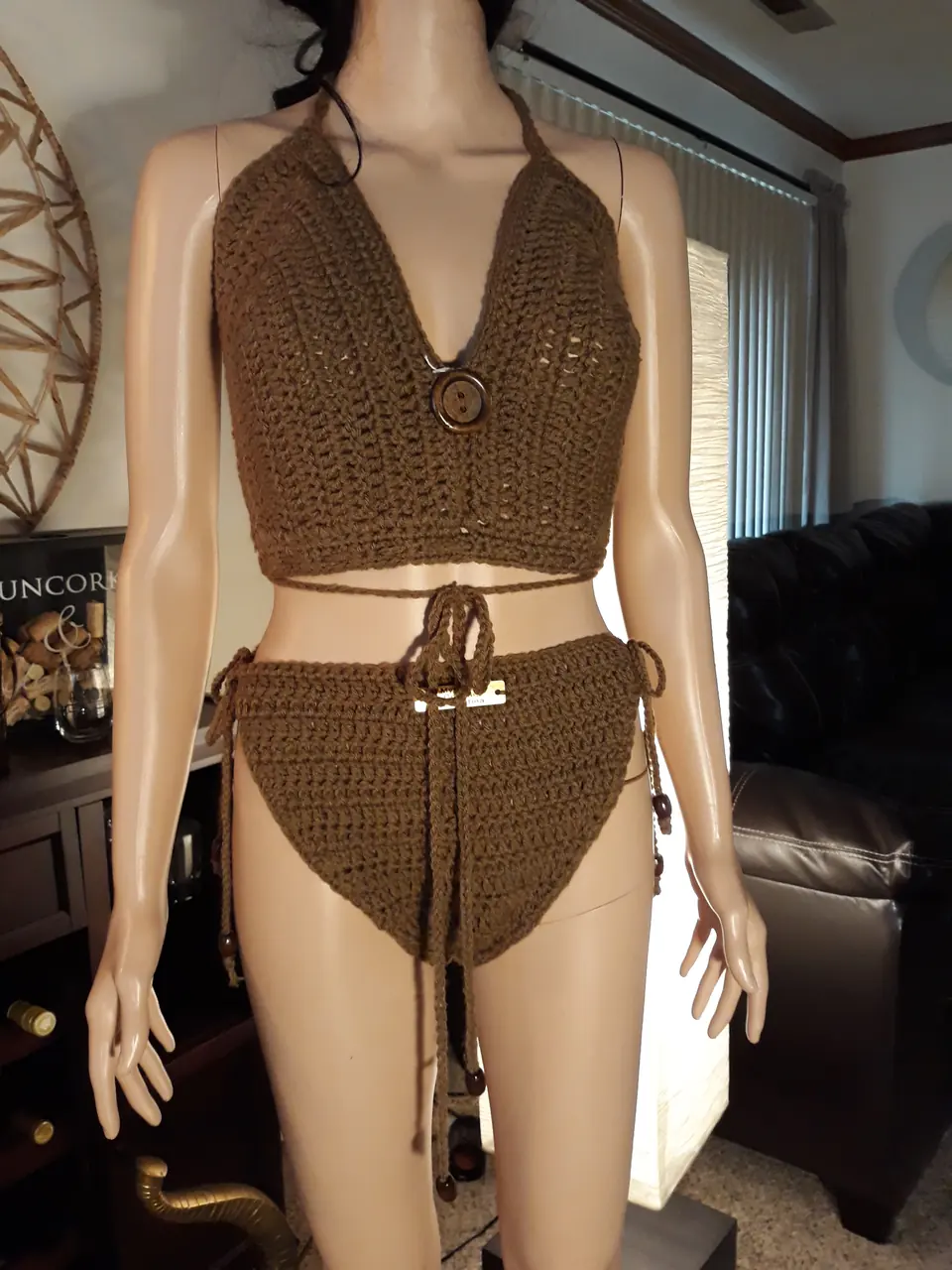 Brown Halter Bikini