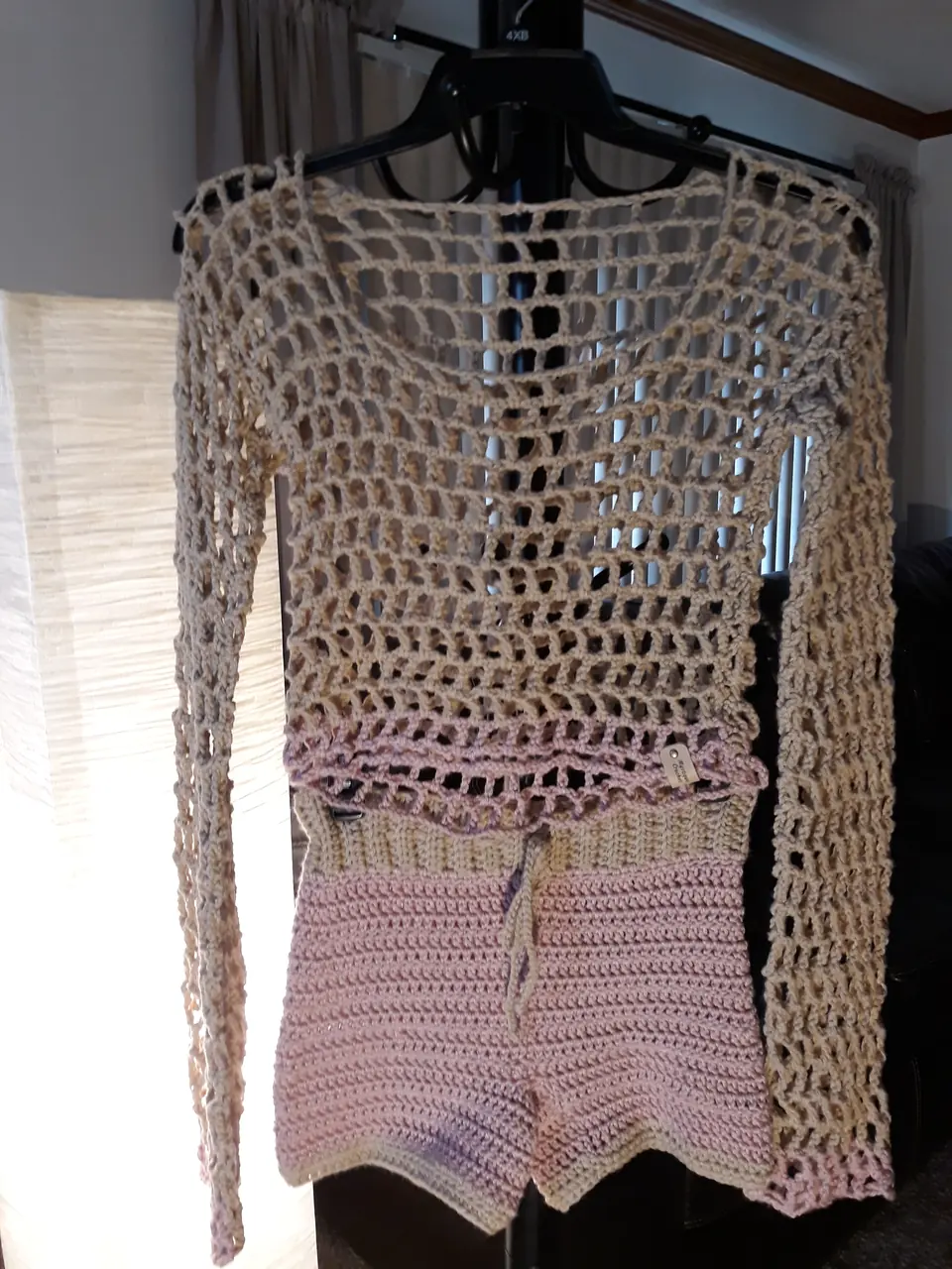 Cream Mesh Sweater