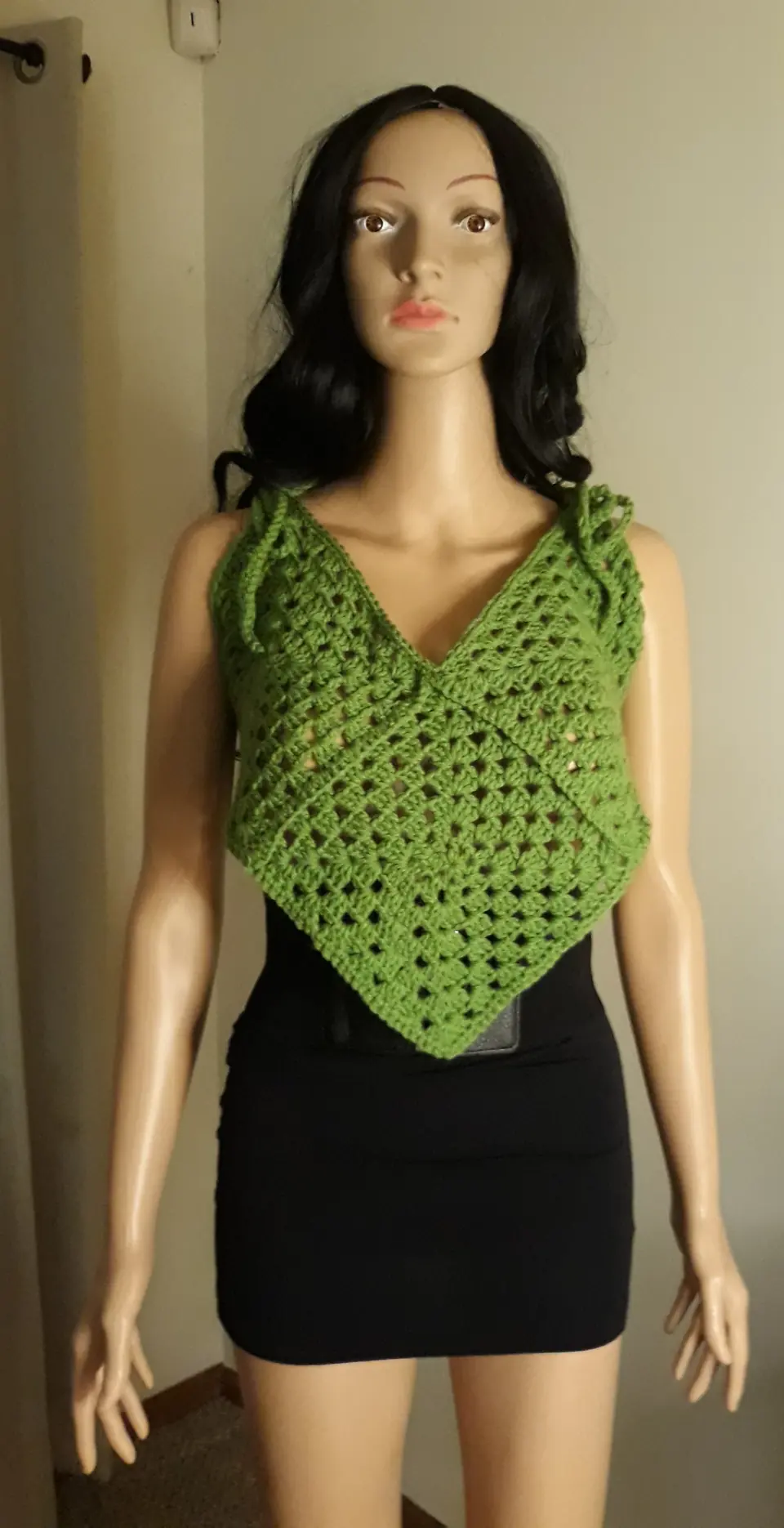 Green Granny Square Halter Top