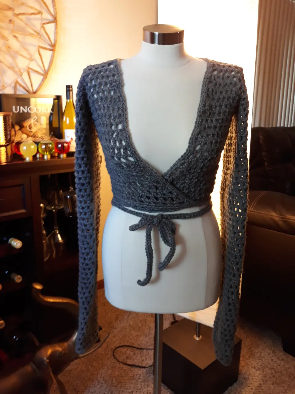 Grey Wrap Top