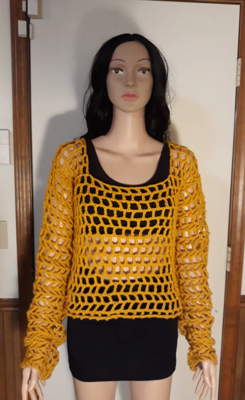 Mustard Mesh Sweater