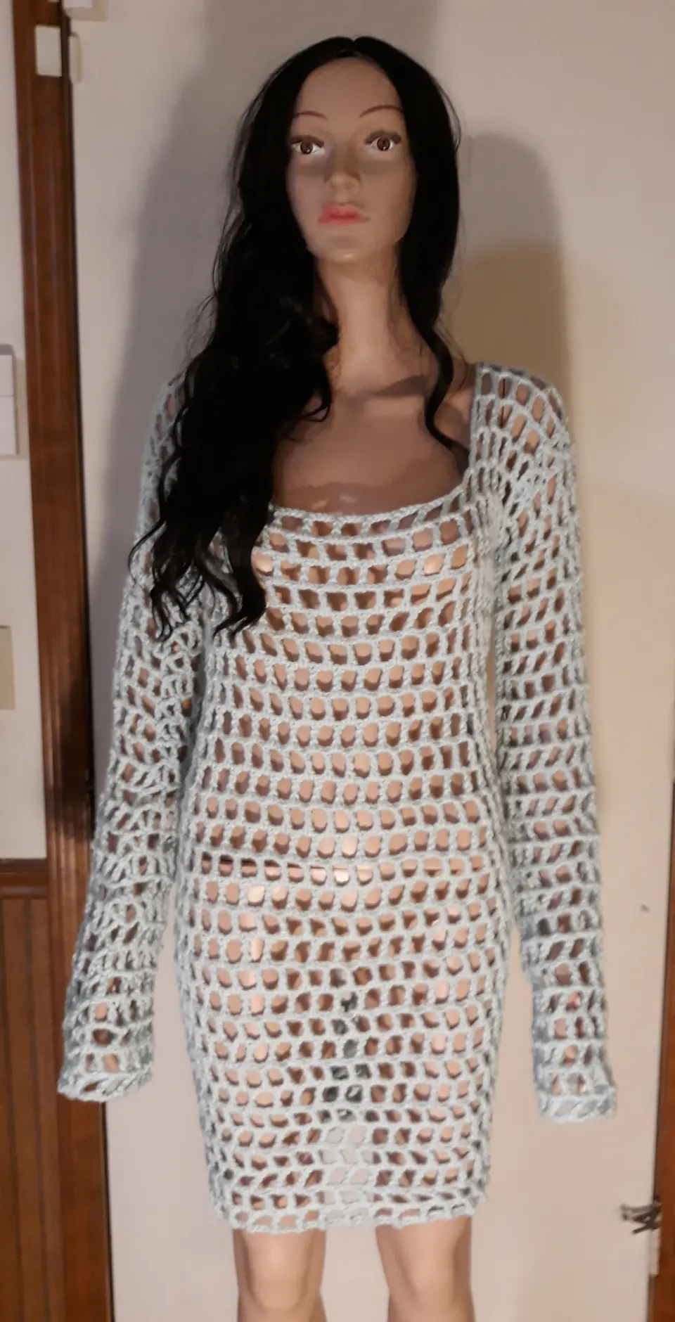Pale Blue Mesh Top