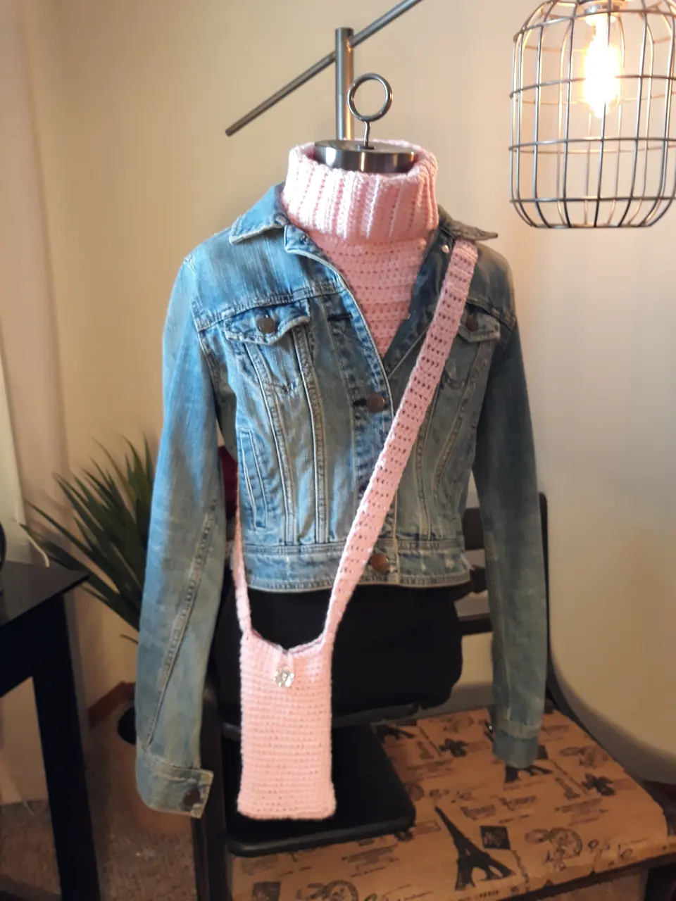 Pink Cowl and Phone Sling