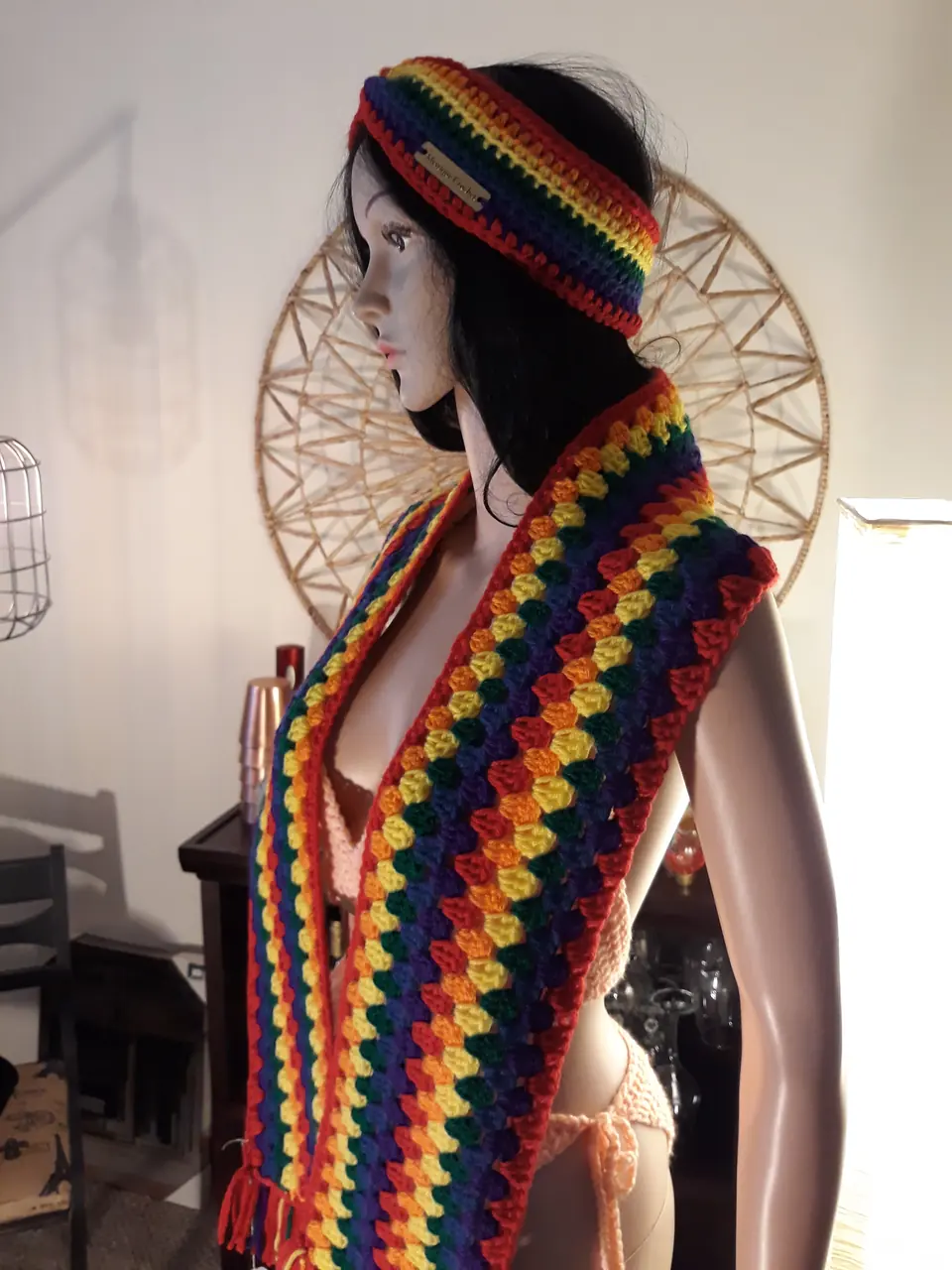 Rainbow Headband and Scarf