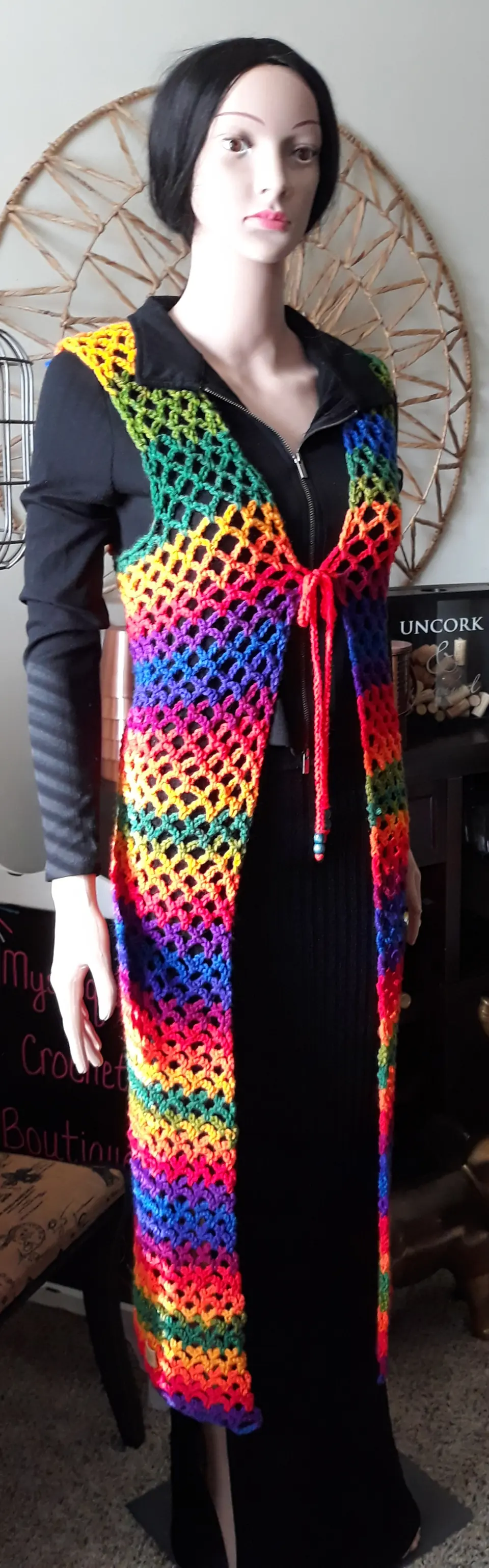 Rainbow Long Mesh Vest
