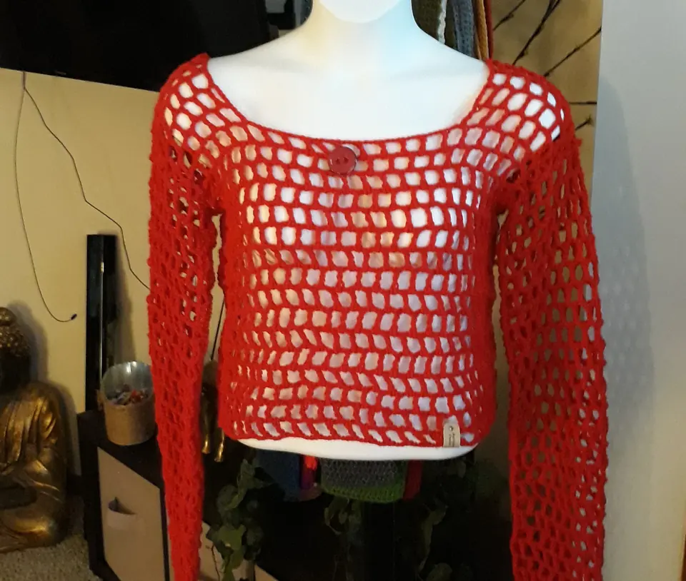 Red Mesh Sweater