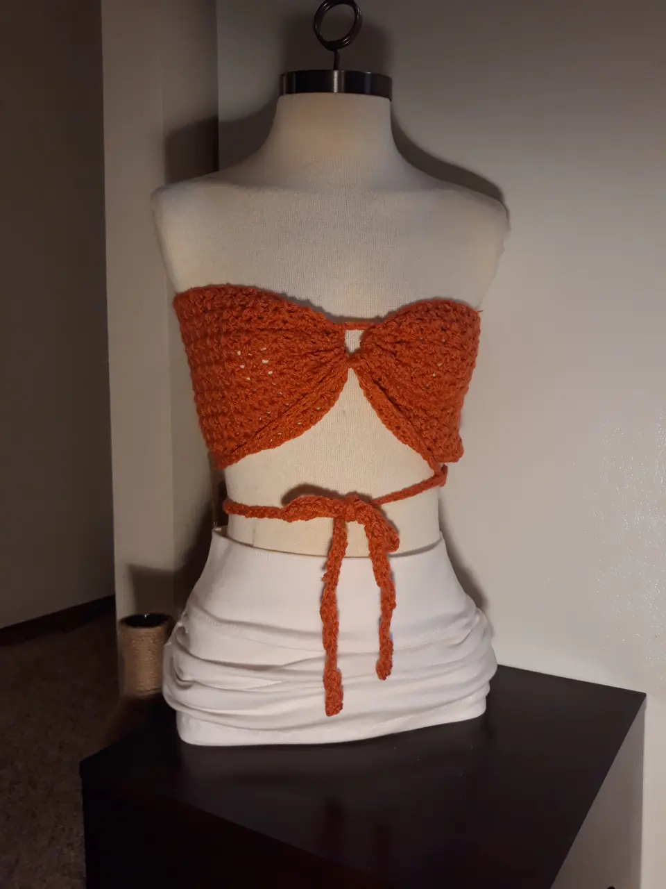 Rust Tie Bandeau Top