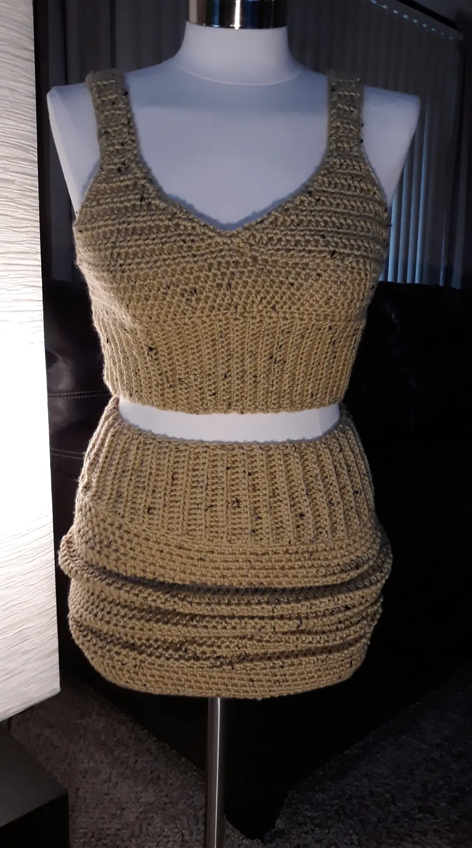 Tan Tank Top and Skirt Set